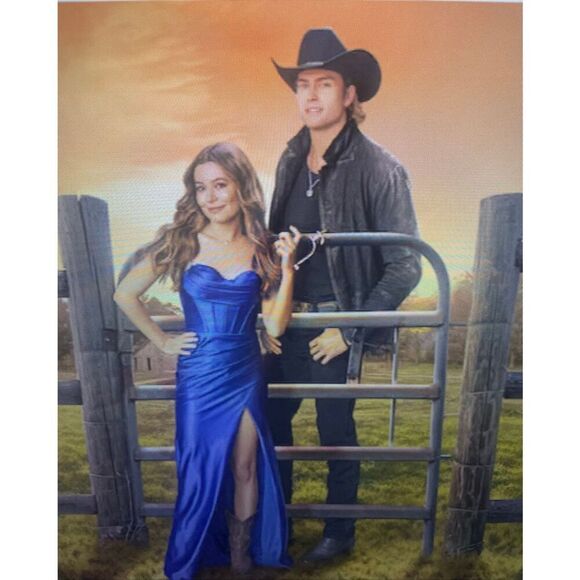 Nox Anabel Royal Blue Corset Prom Dress Long Formal Gown Size 4 E1042 Cowl Neck - Picture 14 of 14